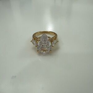 Bomb Party Elegant Gold and Silver Teardrop Ring